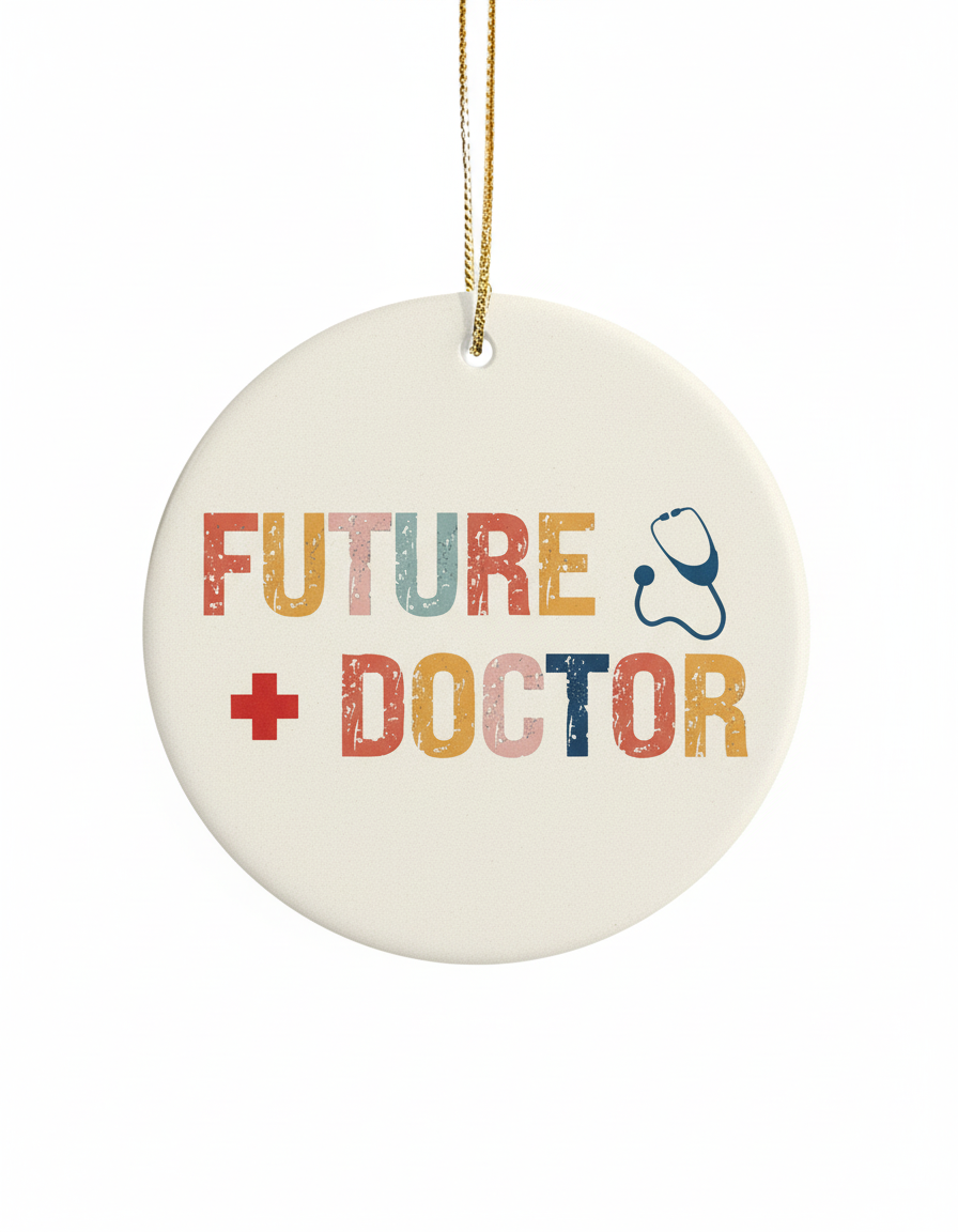 [2D FLAT ACRYLIC] Doctor Christmas Ornament – Ceramic Keepsake Gift for Medical Professionals