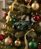 [2D FLAT ACRYLIC] Patriotic Red Truck Ornament with American Flag | Vintage Holiday Decor & Trucker Gift