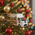 [2D FLAT ACRYLIC] Personalized Food Truck Christmas Ornament | Custom Beverage Truck Gift & Holiday Decor