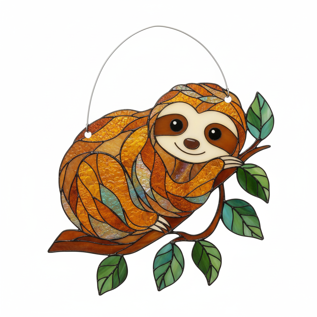 [2D FLAT ACRYLIC] Charming Sloth Hanging Ornament – Acrylic Window Decor & Gift for Sloth Lovers