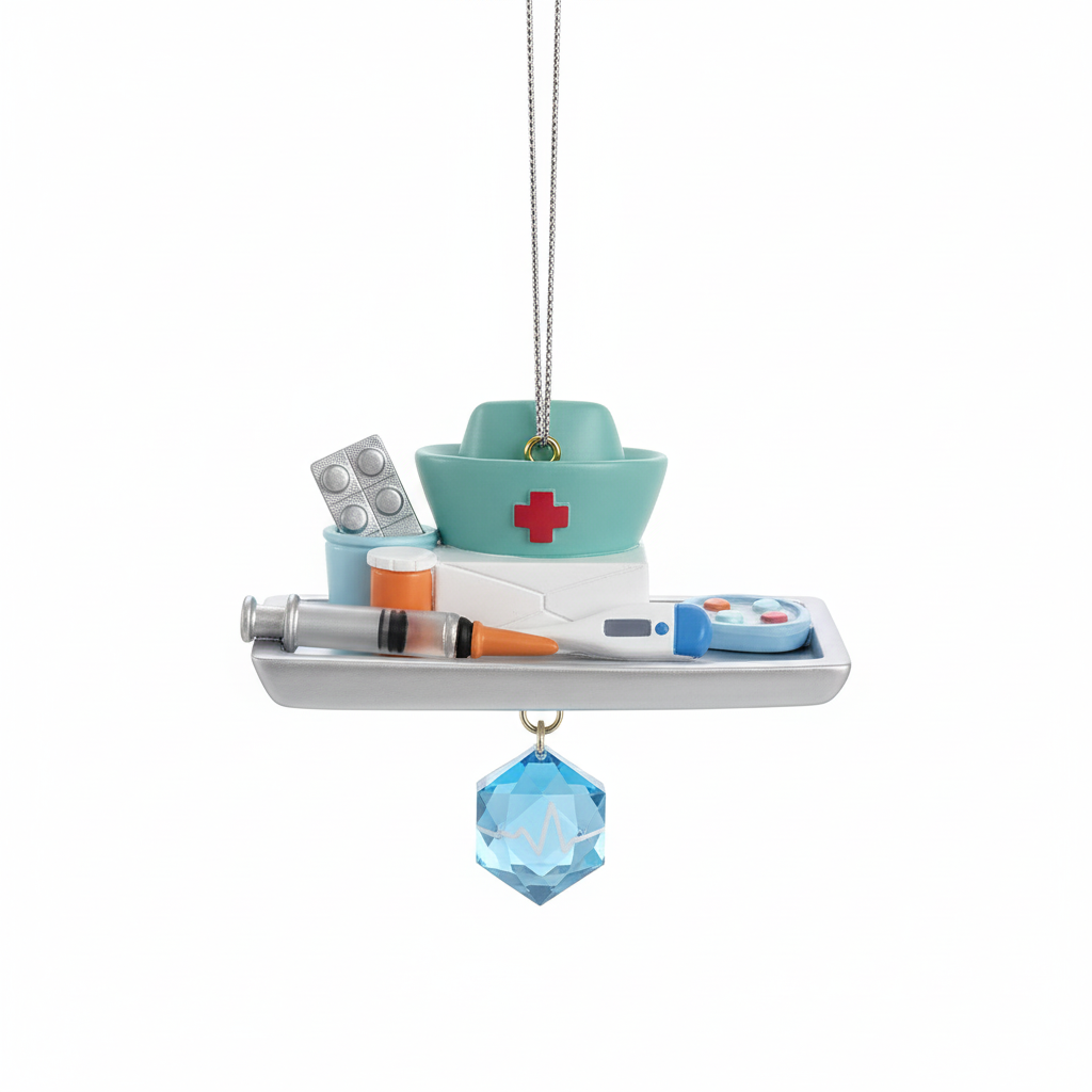 [2D FLAT ACRYLIC] Nurse Tray Christmas Ornament – Heartfelt Gift for Healthcare Heroes & Medical Staff