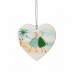 [2D FLAT ACRYLIC] Handmade Sea Glass Friendship Ornaments – Coastal Christmas Decor