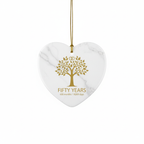 [2D FLAT ACRYLIC] 60th Diamond Wedding Anniversary Heart Ornament – Ceramic Keepsake Gift for Couple