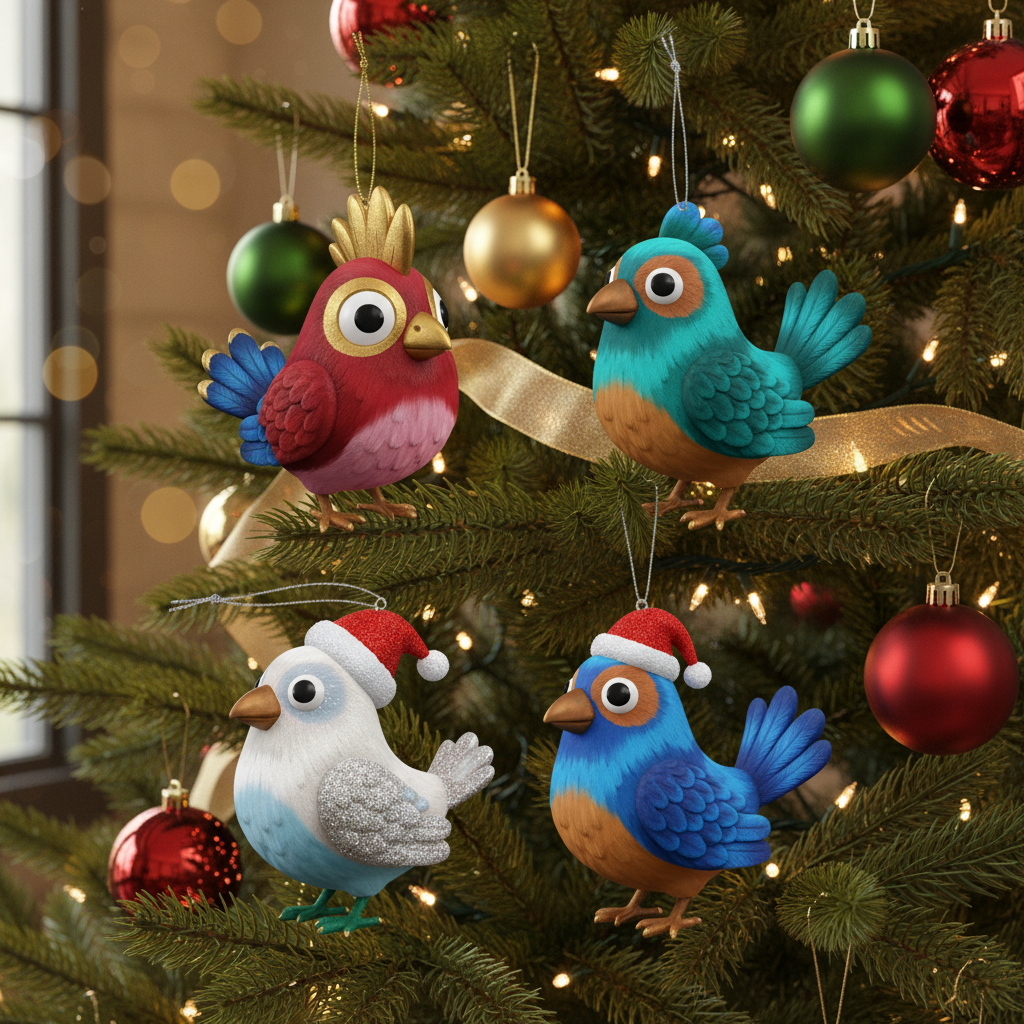 [2D FLAT ACRYLIC] Chicken Christmas Ornament – Unique Holiday Decor Gift for Chicken Lovers