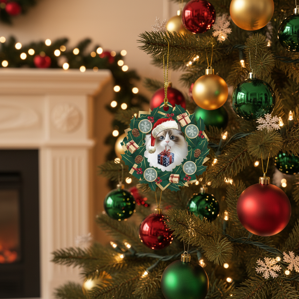 [2D FLAT ACRYLIC] Funny Horse Girl Ceramic Ornament – 'No Money, Just Horses' Christmas Gift