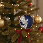 [2D FLAT ACRYLIC] Mother of Pearl Angel Ornament - Celestial Christmas Decoration