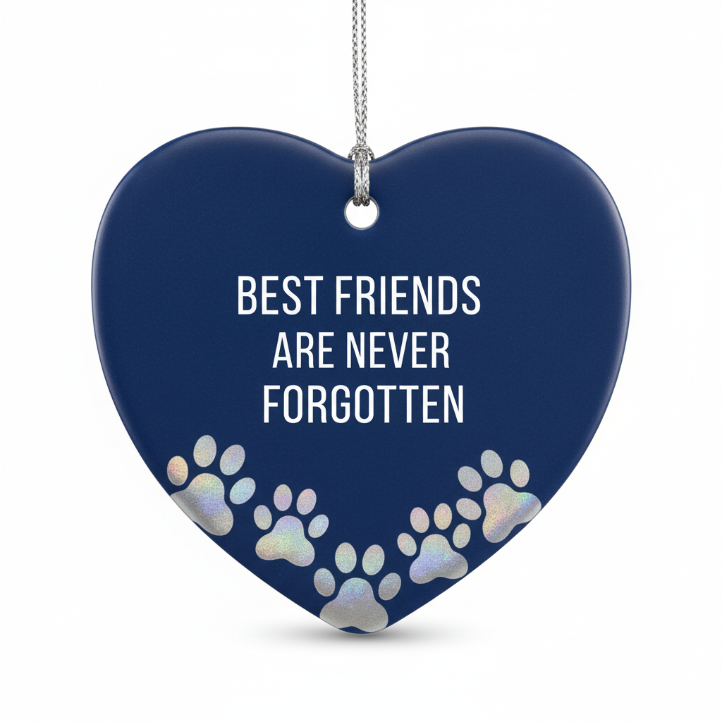 [2D FLAT ACRYLIC] Best Friends Are Never Forgotten Pet Memorial Ornament | Dog Cat Sympathy Gift