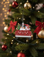 [2D FLAT ACRYLIC] Australian Shepherd Red Car Christmas Ornament 2024 | Keepsake Gift for Dog Lovers