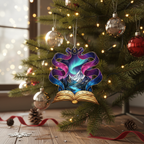 [2D FLAT ACRYLIC] Book Lover Christmas Ornament – Literary Keepsake Gift for Readers