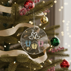 [2D FLAT ACRYLIC] Baby's First Christmas Ornament | Family of Three Keepsake Gift for New Parents