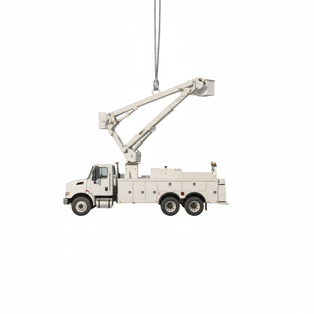 [2D FLAT ACRYLIC] Personalized Lineman Christmas Ornament | Custom Bucket Truck Holiday Decor Gift