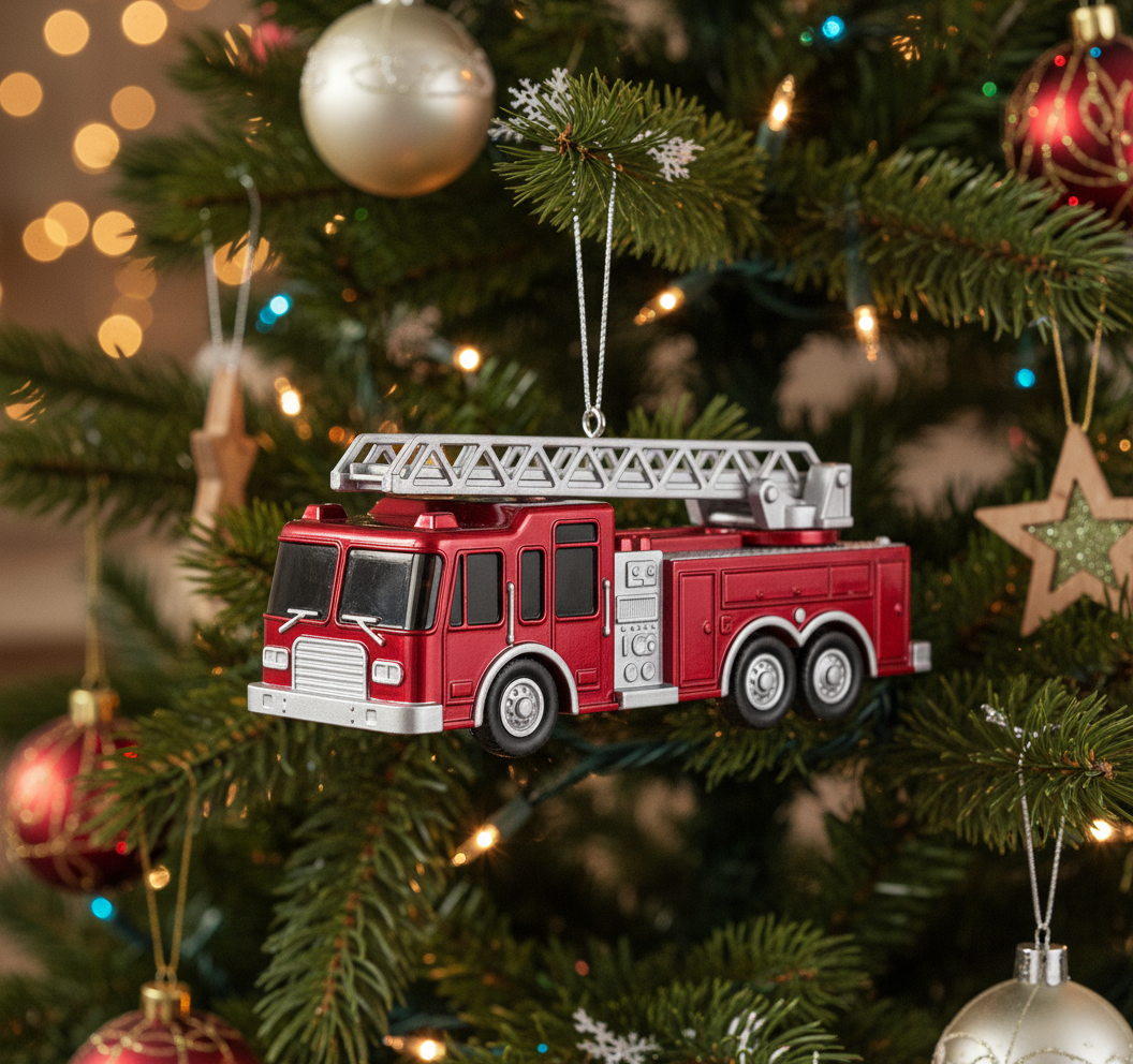 [2D FLAT ACRYLIC] Personalized Big Rig Christmas Ornament | 2023 Trucker Gift for Truck Driver