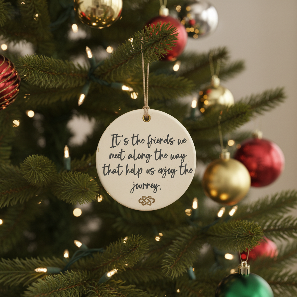 [2D FLAT ACRYLIC] "Friends We Meet Along the Way" Ceramic Ornament – Best Friend Keepsake Gift