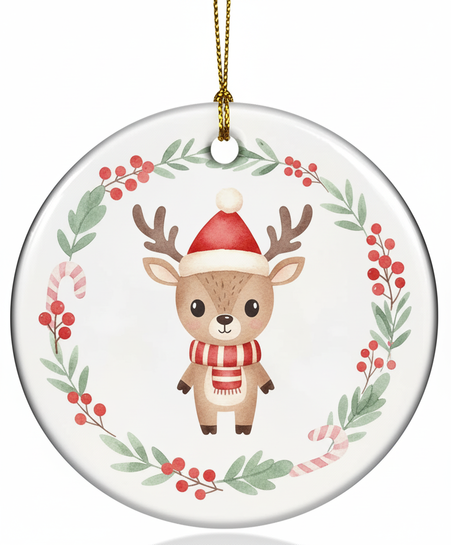 [2D FLAT ACRYLIC] Baby's First Christmas 2024 Ornament – Ceramic Keepsake Gift for Newborns