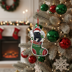 [2D FLAT ACRYLIC] Black Cat Christmas Ornament | Keepsake Holiday Decor for Cat Lovers