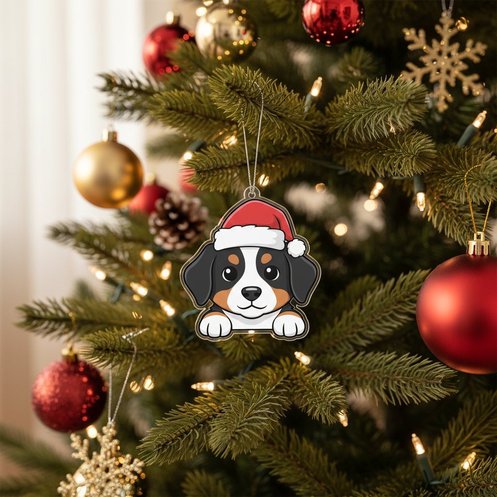 [2D FLAT ACRYLIC] Appenzeller Sennenhund Dog Christmas Ornament – Festive Holiday Decor Gift