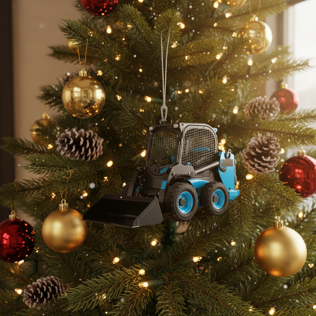 [2D FLAT ACRYLIC] Personalized Dump Truck Christmas Ornament | Construction Holiday Decor & Trucker Gift