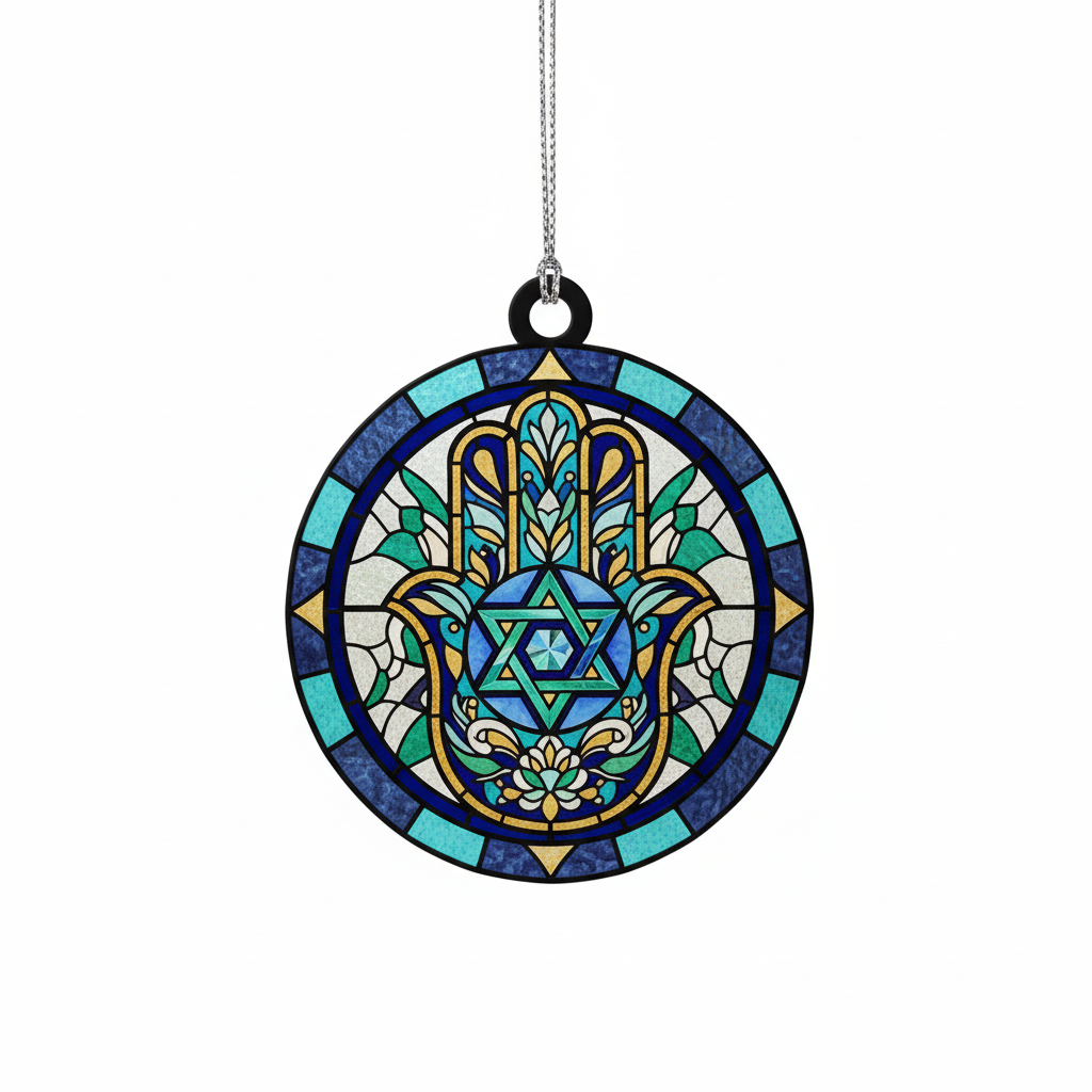 [2D FLAT ACRYLIC] Personalized Interfaith Hanukkah Christmas Ornament – Custom Family Keepsake