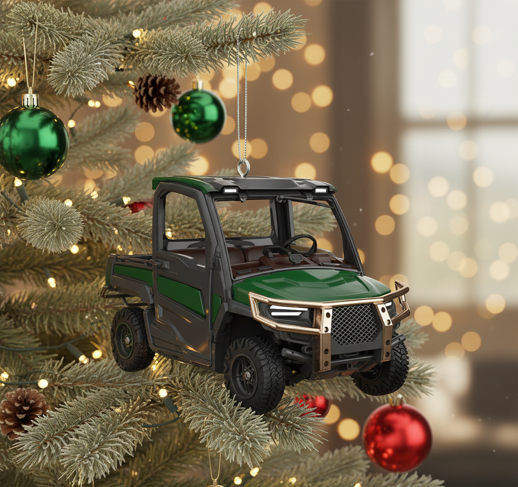 [2D FLAT ACRYLIC] Red Semi Truck Christmas Ornament | Detailed Big Rig Trucker Gift for Holiday Decor