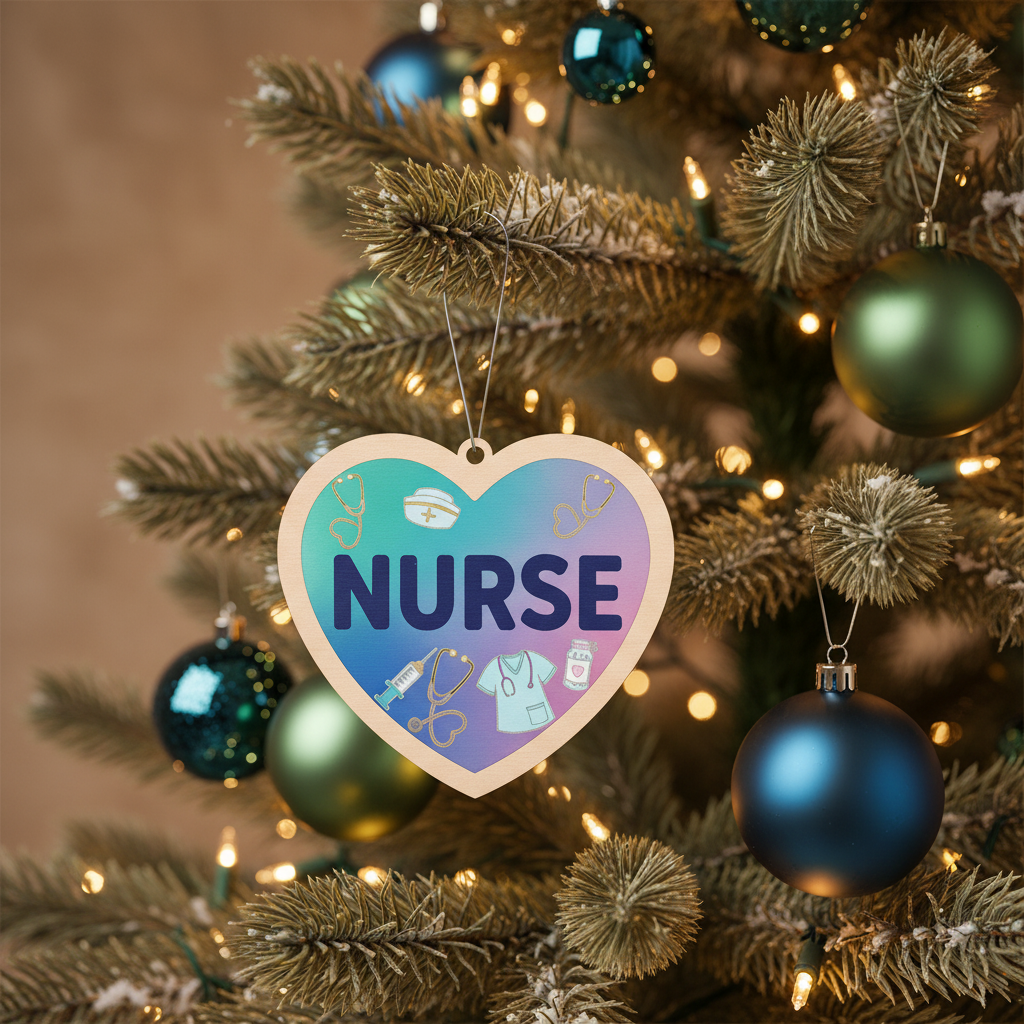 [2D FLAT ACRYLIC] Musical Nurse Christmas Ornament with Touch-to-Play Song – Keepsake Nurse Gift
