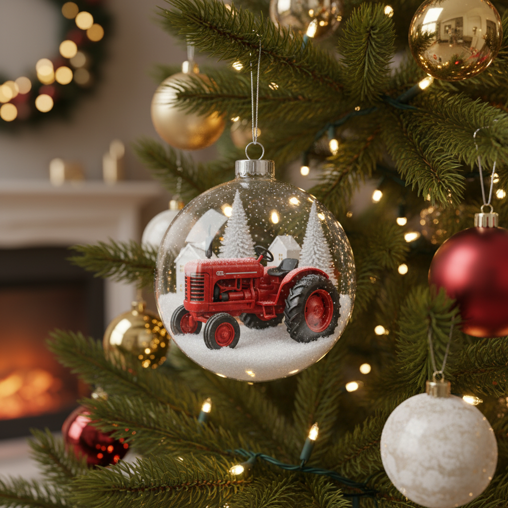 [2D FLAT ACRYLIC] Personalized Trucker Christmas Ornament with Custom Photo & Name | Truck Driver Gift