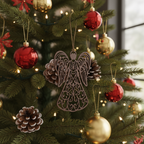 [2D FLAT ACRYLIC] Christmas Angel SVG Laser Cut Files – Digital Ornament & Tree Topper Template