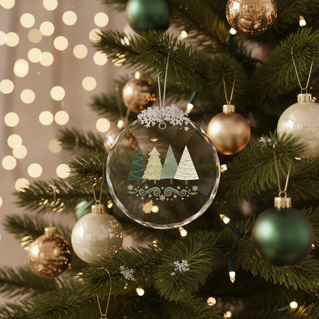 [2D FLAT ACRYLIC] First Home Christmas Ornament 2025 – Glass Housewarming Gift for New Homeowners