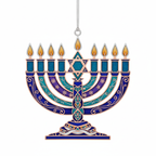 [2D FLAT ACRYLIC] Hanukkah Christmas Tree Ornament - Interfaith Blended Family Holiday Keepsake