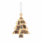 [2D FLAT ACRYLIC] Book Lover Christmas Ornament – Retro Design Gift for Readers