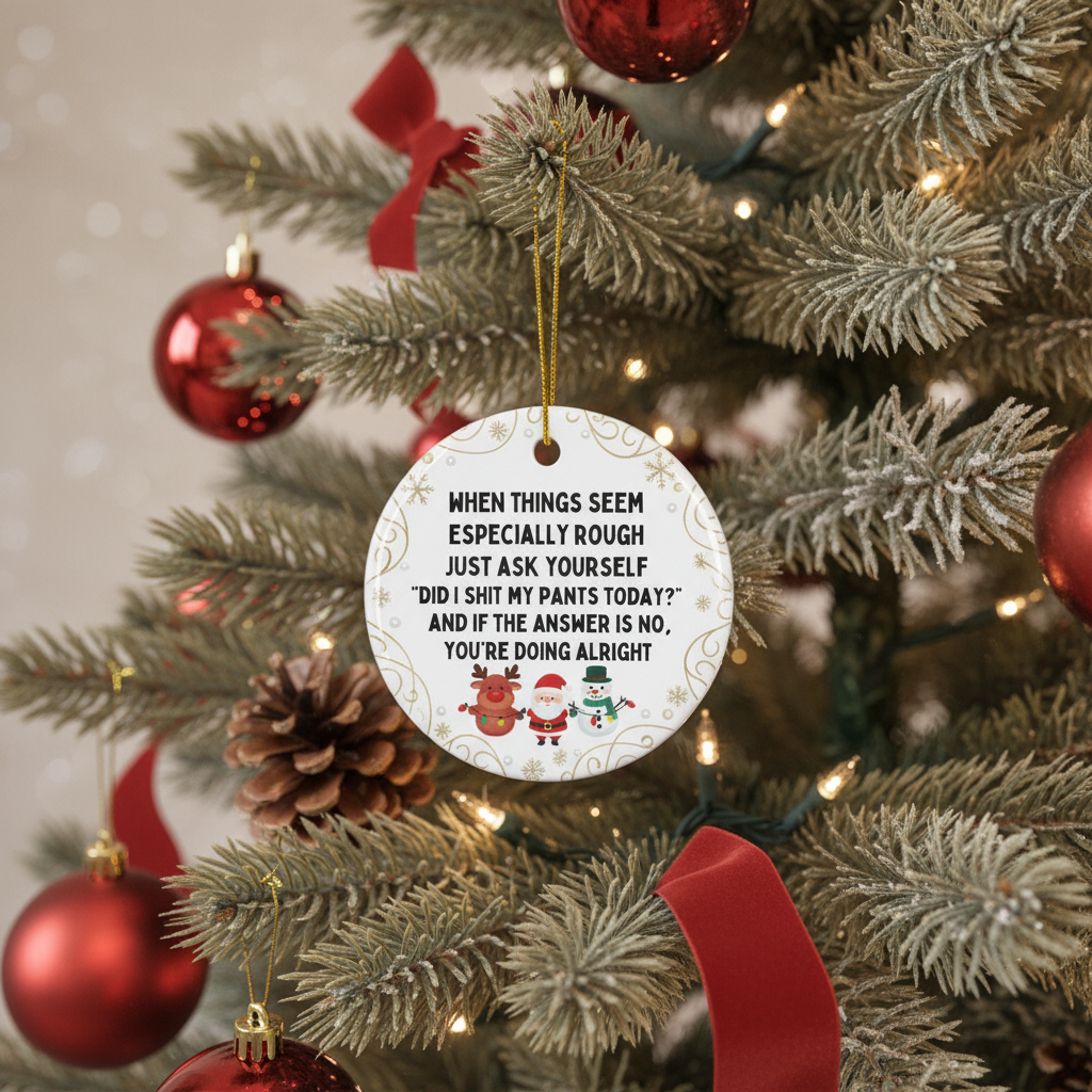 [2D FLAT ACRYLIC] Did I Shit My Pants Today Funny Ornament – Hilarious Gag Gift for Coworkers