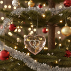 [2D FLAT ACRYLIC] 50th Golden Anniversary Glass Ornament – Heart-Shaped Keepsake Gift for Couples