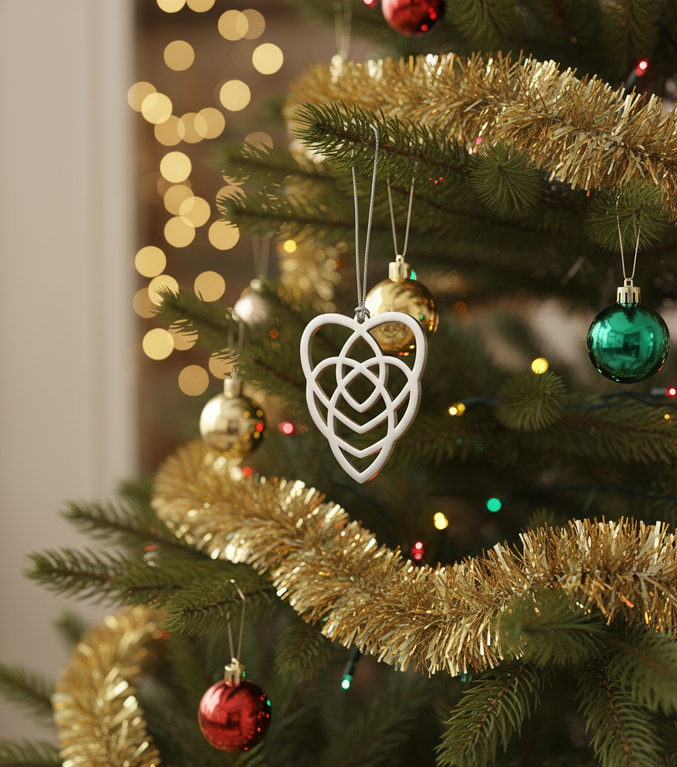 [2D FLAT ACRYLIC] Celtic Heart Mother and Child Ornament – Symbol of Eternal Love Gift for Mom