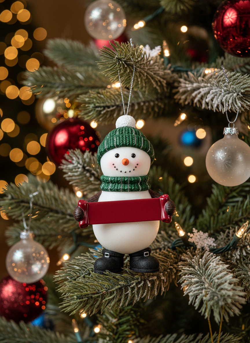 [2D FLAT ACRYLIC] Adorable Snowman Ornament for Daughter 2025 – Heartfelt Christmas Gift