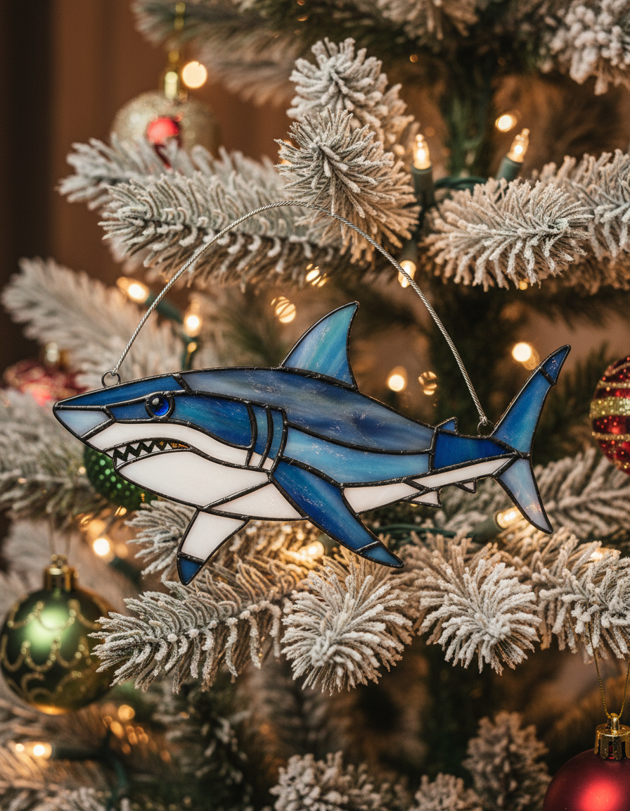 [2D FLAT ACRYLIC] Shark Suncatcher Window Hanging – Unique Gift for Shark Lovers