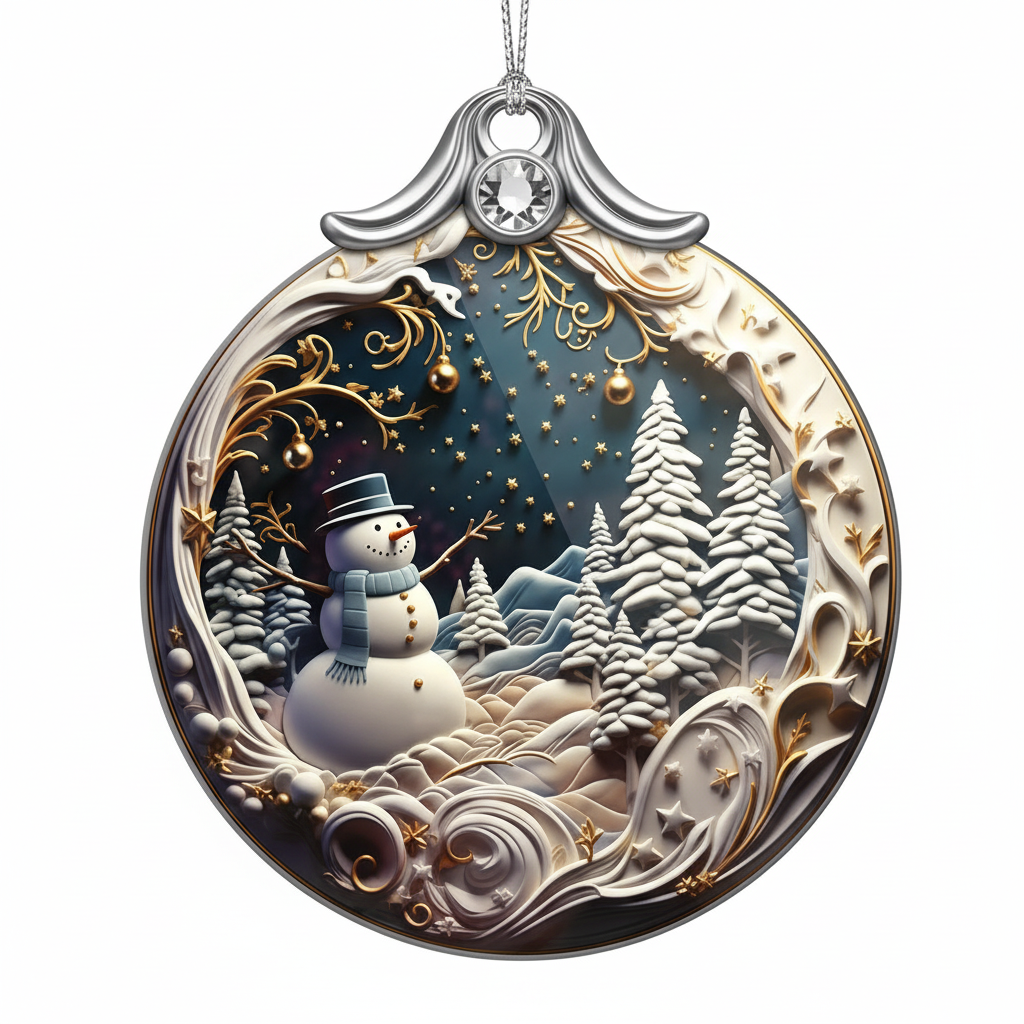 [2D FLAT ACRYLIC] Unique 2025 Christmas Ornament – 4-Inch Acrylic Holiday Decoration