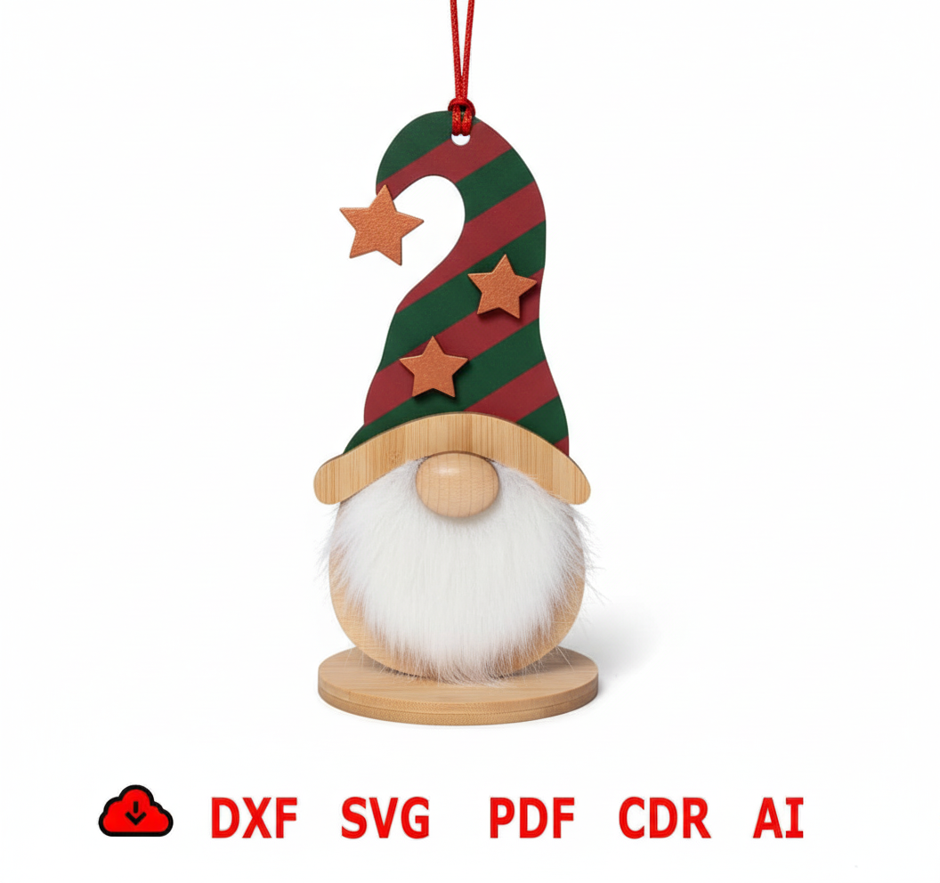 [2D FLAT ACRYLIC] Christmas Gnome Ornament
