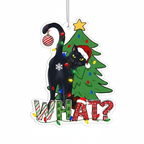 [2D FLAT ACRYLIC] Black Cat Christmas Ornament | Holiday Keepsake Gift for Cat Lovers