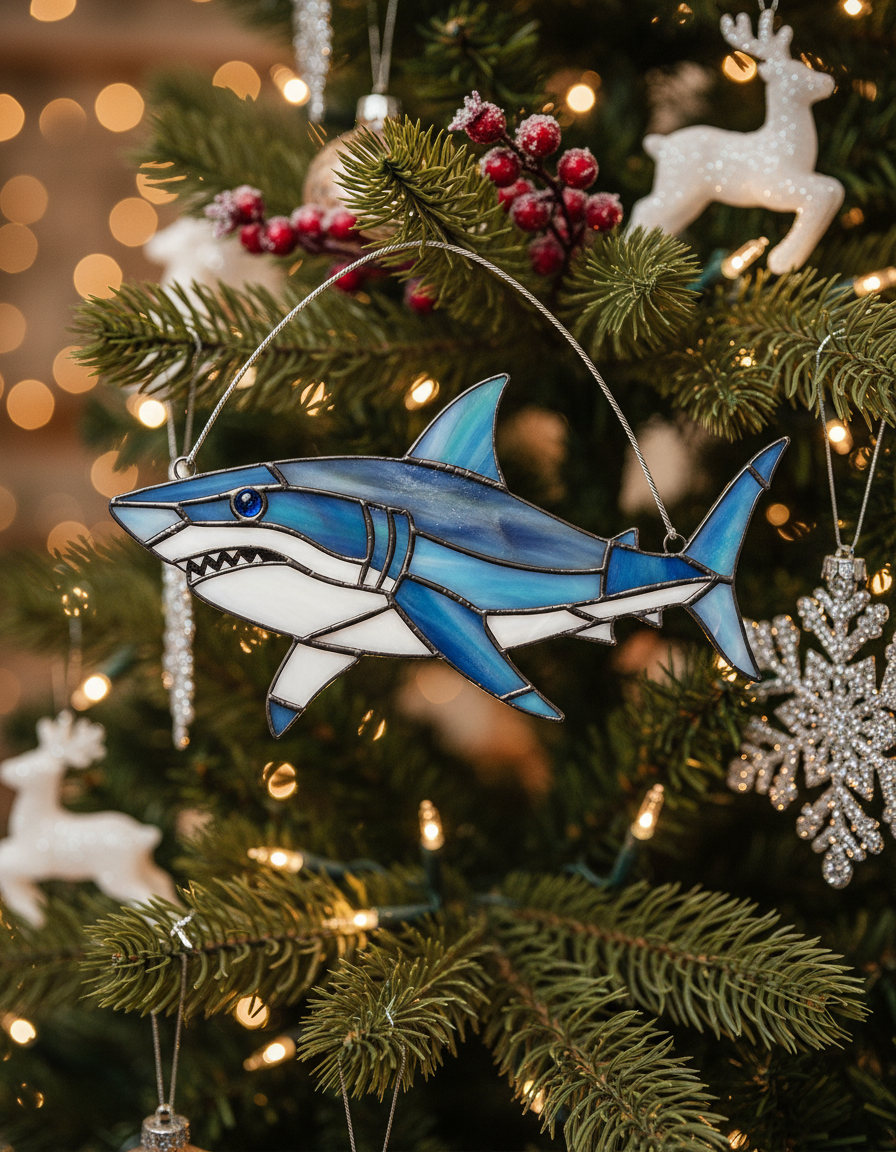 [2D FLAT ACRYLIC] Shark Suncatcher Window Hanging – Unique Gift for Shark Lovers