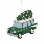 [2D FLAT ACRYLIC] Hallmark Christmas Ornament – Red Pickup Truck with Tree Design, Festive Holiday Decoration & Gift Idea (0001HGO3102)