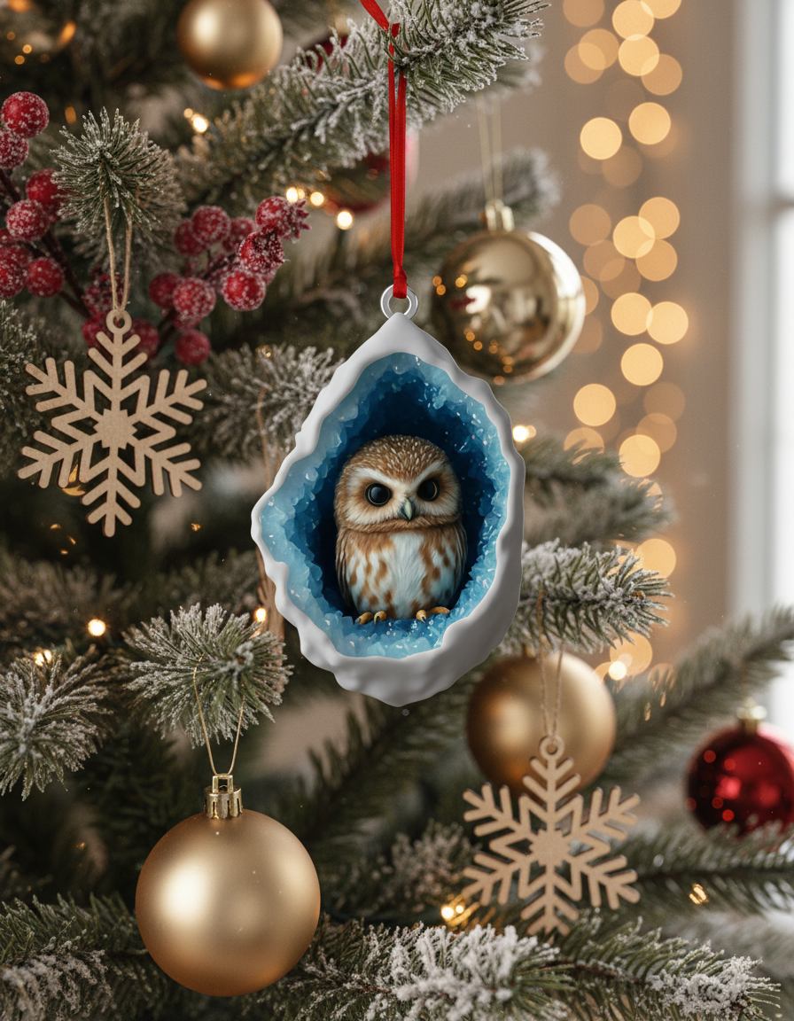 [2D FLAT ACRYLIC] Animal Christmas Ornaments – 2D Acrylic Pendants for Holiday Tree Decor