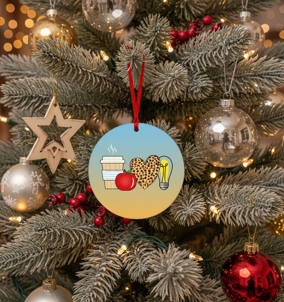 [2D FLAT ACRYLIC] First Christmas as a Teacher Ornament 2025 – Appreciation Gift for Educators