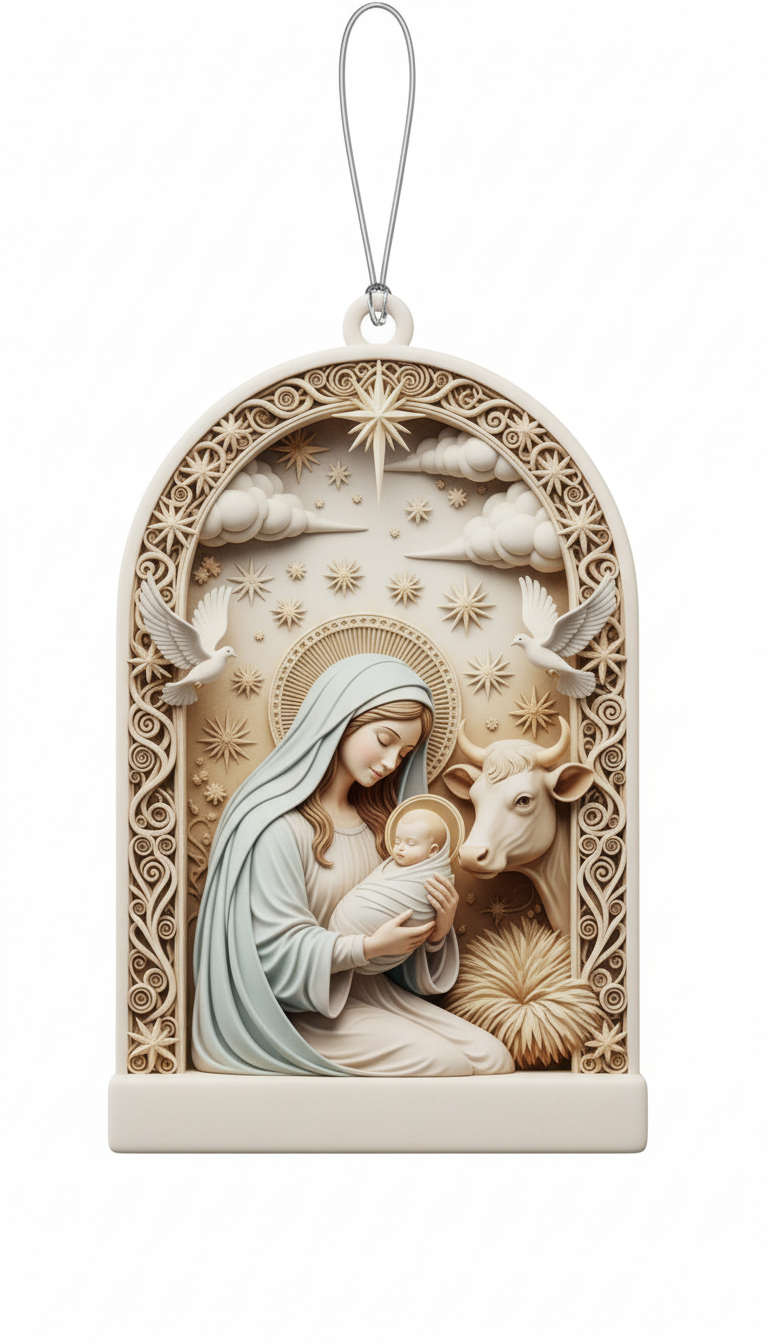 [2D FLAT ACRYLIC] Personalized Christmas Ornament for Mom – Custom Keepsake Gift for Mother