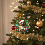 [2D FLAT ACRYLIC] Boxer Dog 2D Christmas Ornament – Holiday Keepsake Gift for Pet Lovers