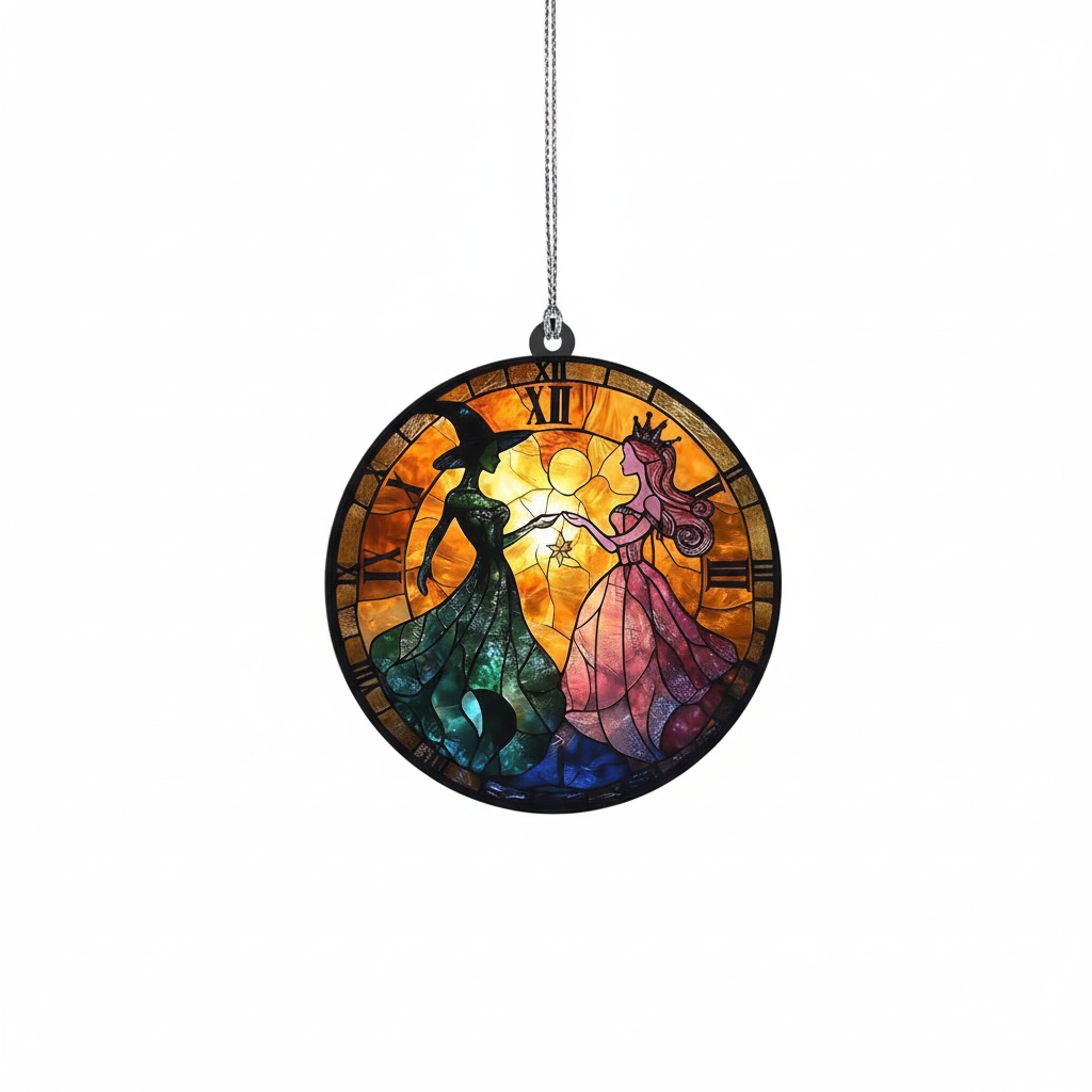 [2D FLAT ACRYLIC] Elphaba and Glinda 'Wicked' Musical Christmas Ornament