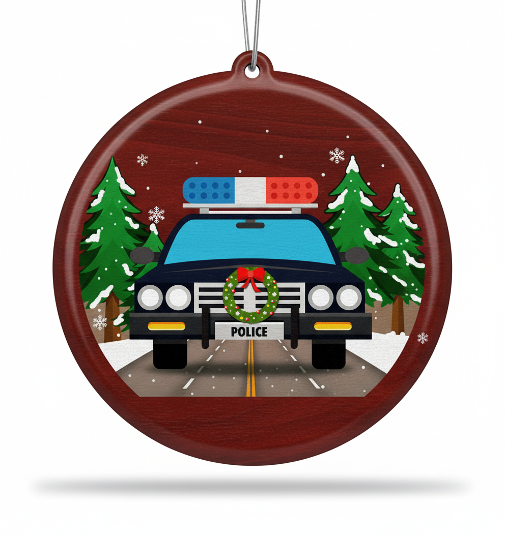 [2D FLAT ACRYLIC] Funny Garbage Truck Ornament | Wooden Holiday Decor & Unique Trucker Gift