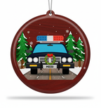 [2D FLAT ACRYLIC] Funny Garbage Truck Ornament | Wooden Holiday Decor & Unique Trucker Gift