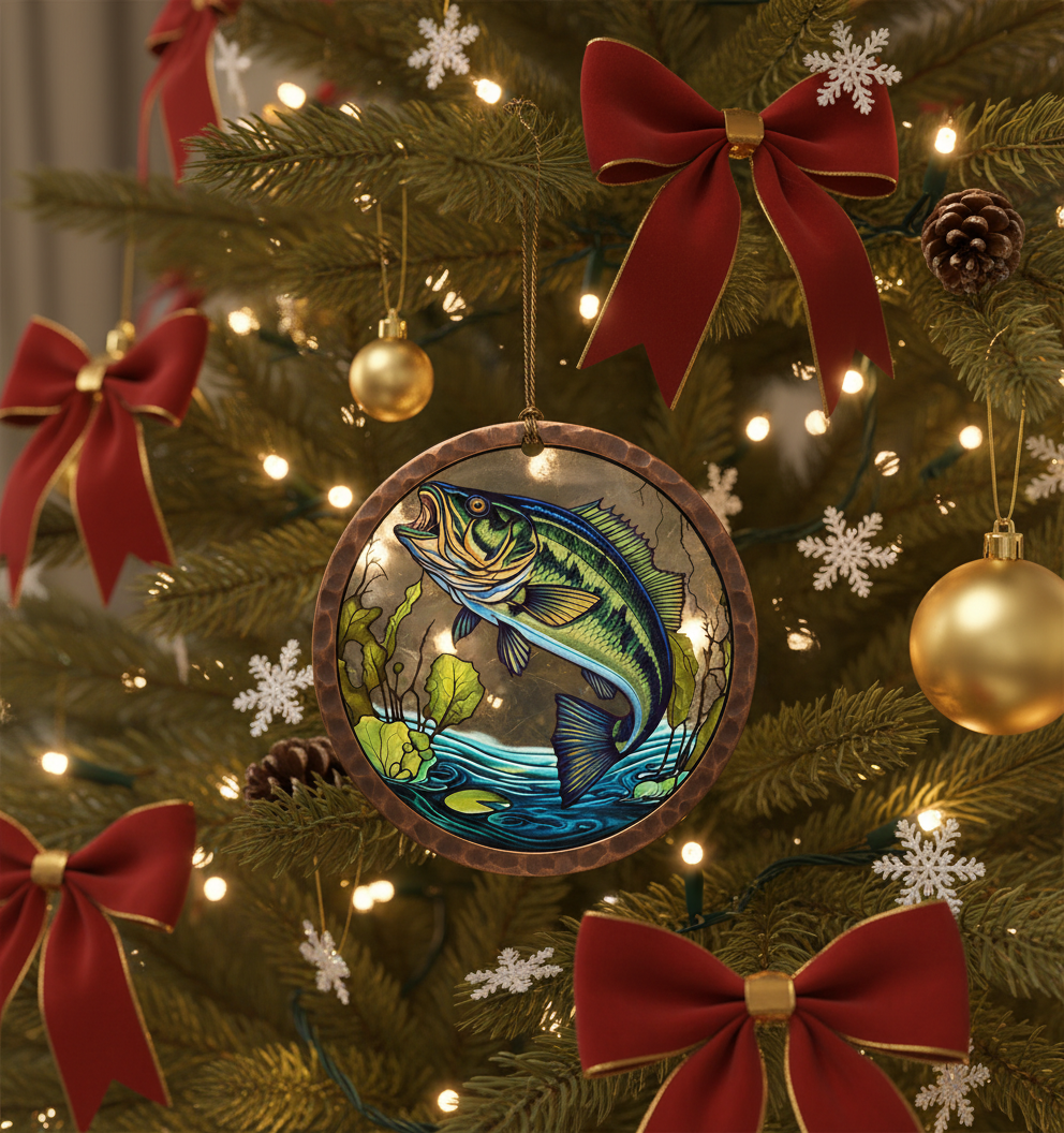 [2D FLAT ACRYLIC] Walleye Fish Stained Glass Effect Ornament – Acrylic Lake Life & Fishing Decor