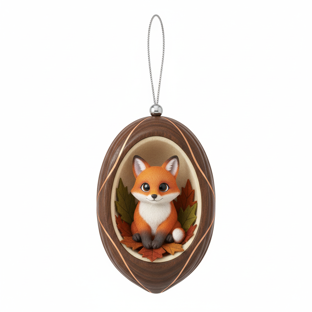 [2D FLAT ACRYLIC] Charming Fox Ornament – Rustic Holiday Decor & Gift for Nature Lovers