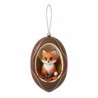 [2D FLAT ACRYLIC] Charming Fox Ornament – Rustic Holiday Decor & Gift for Nature Lovers