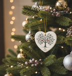 [2D FLAT ACRYLIC] 40th Wedding Anniversary Ceramic Heart Ornament – Keepsake Gift for Couple